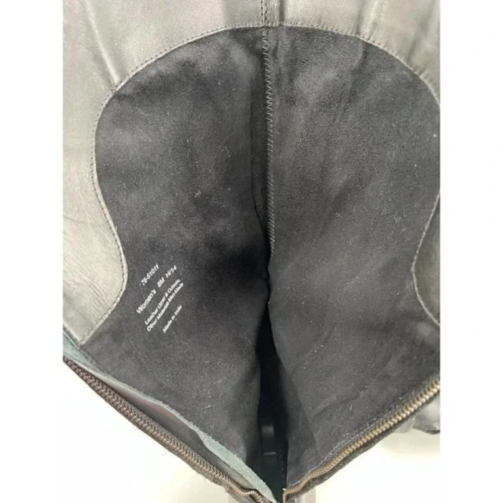 Johnston Murphy Vero Cuoio Knee High Black Leather Riding Boots Womens Size 8M